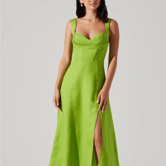 Revolve! Astr The Label Estella Corset Midi Dress in Avacado - Picture 4 of 13